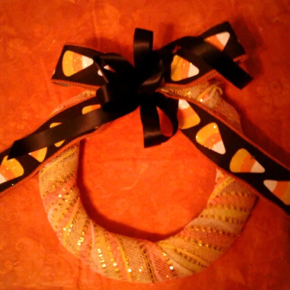 Cutest Handmade Candy Corn Wreath SMALL WREATH FINAL SALE ITEM